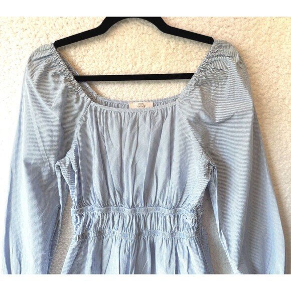 Como Vintage Women's Off Shoulder Long Sleeve Blouse Size XS‎ Blue White Striped - Picture 5 of 9